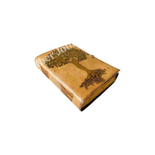 Tree of Life Leather Journal Vintage Paper Personal Organizer Antique Embossed Charcoal Book of Shadows Prop Handmade Gift Him